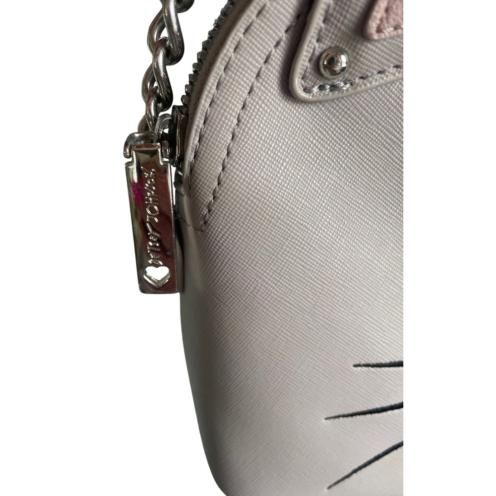 Betsey Johnson Grey Cat Face Crossbody Bag Heart Nose Studded Ears Novelty Purse - Picture 11 of 11